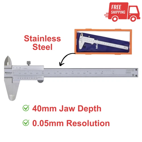 Vernier Calipers Stainless Steel, For Inside, Outside, Depth & Step Measurements