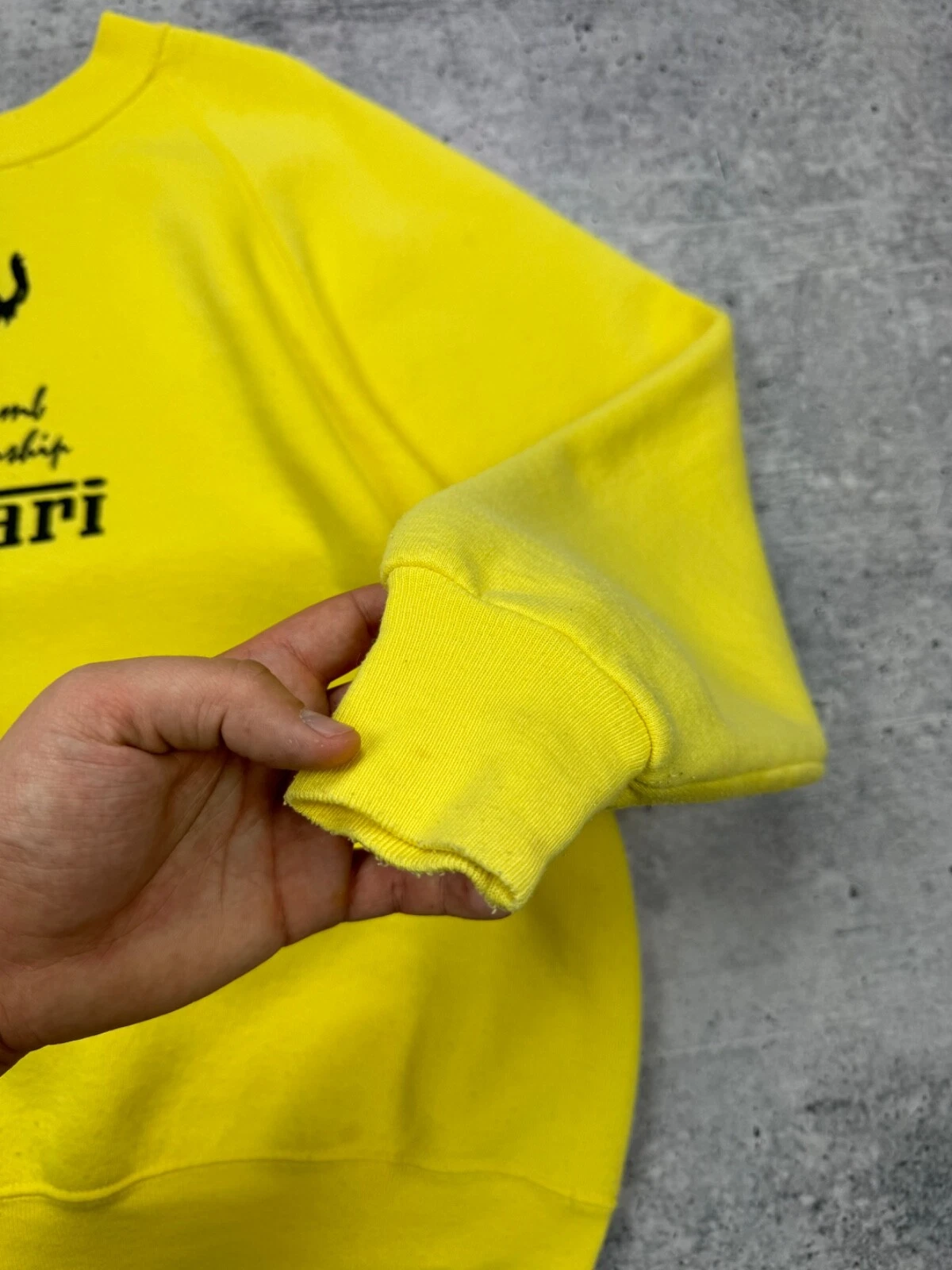 BURBERRY Felpa Vintage Jerzees 762 Russel Co Ferrari Grande Logo Giallo Invecchiato L