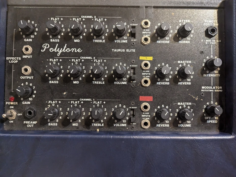 Polytone Taurus Elite 36J9 Guitar Combo 3 Ch Amplifier Tested For Power Only - Image 4 of 4