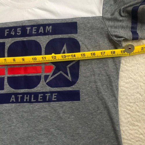 Damen T-Shirt F45 Medium grau rot weiß blau Logo sportlich kurzarm - Bild 8 von 10