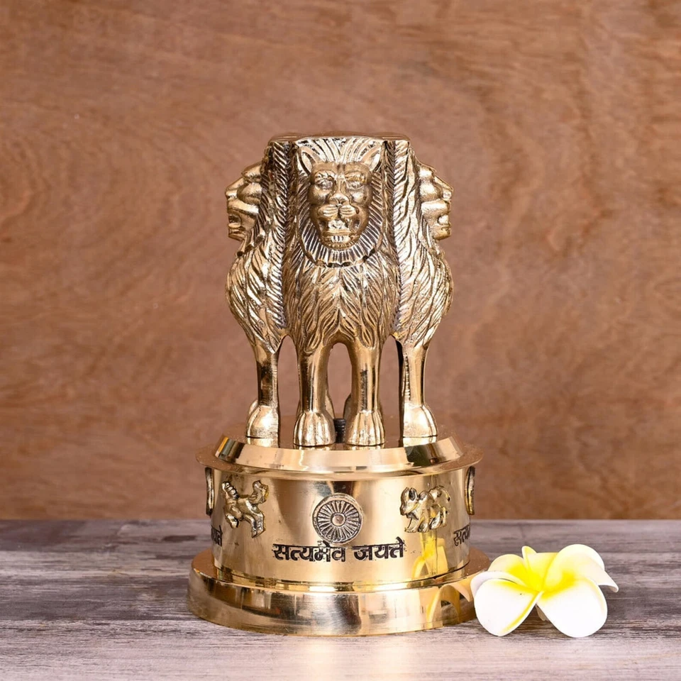 Pilar Ashoka de latón hecho a mano símbolo de paz y unidad - decorativo de 7 pulgadas Foto 3 de 3