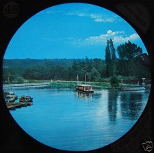 Glass Magic Lantern Slide RIVER THAMES AT COOKHAM C1890 PHOTO ENGLAND