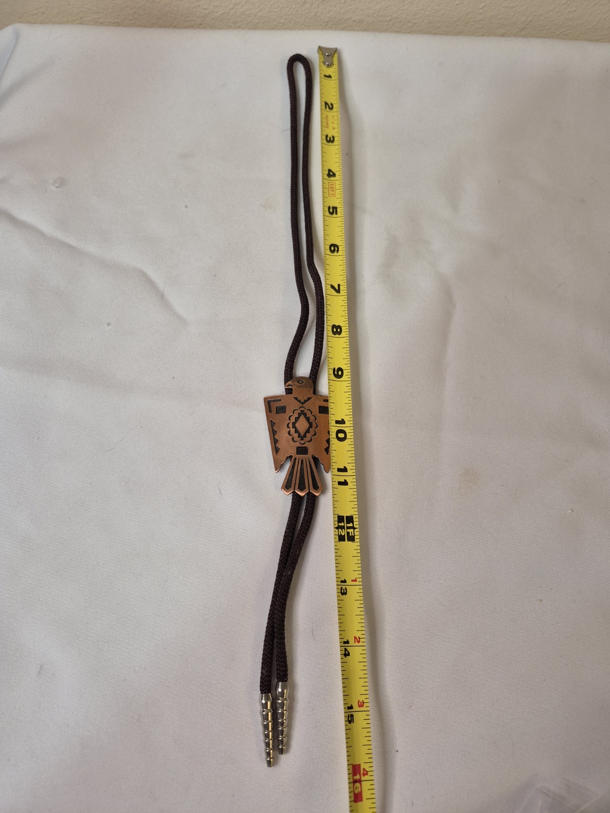 Solid Copper Thunderbird Bolo Tie Pendant Bell Tr… - image 10