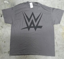WWE GREY Black LOGO T Shirt XL New