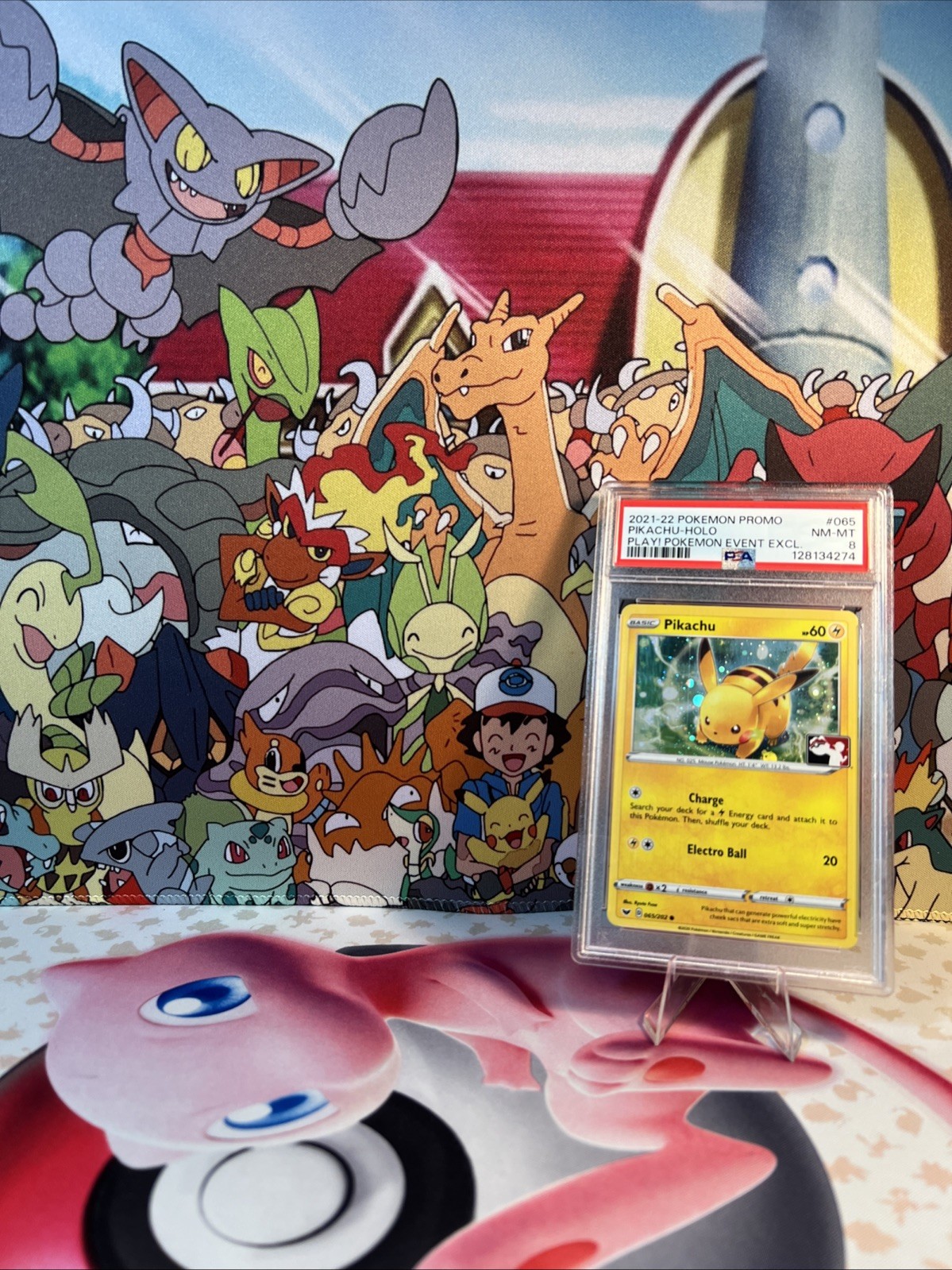Pokemon Pikachu PLAY! Pokemon Event Exclusive Holo Promo #065 PSA 8 view 1