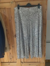 M & S wide leg, lined sequin trousers, size 18
