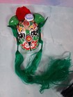 Set of 2 Folk Art Clay Beard Green Chinese Painted Wall Hanging Opera Red Mask — photo 2
