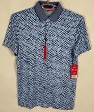REDVANLY Mens Polo Shirt Windsor Size Medium Atmosphere Blue AOP 44x28 New