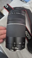 Canon EOS Rebel T7 DSLR Camera 24.1MP 75-300mm Lens 4 Batteries Wi-Fi Black