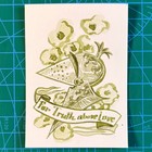 ACEO Original Watercolor Medieval Knight Helmet Banner Flowers 3.5x2.5" — photo 1