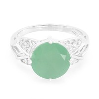 Cavill Ring GrüNer Chalzedon 3,12Ct Sterlingsilber WeißEr Topas Damen