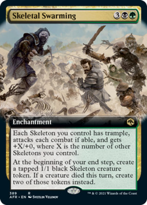 x1 Skeletal Swarming - Foil - Extended Art R MTG Adventures in the Forgotten Rea