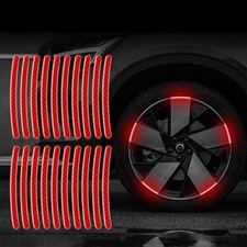 20PCS Car Wheel Reflective Decorative Strip,Night Safety Warning Red