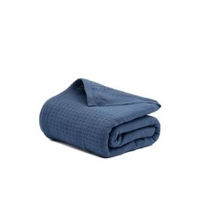 100 Cotton Waffle Blanket Size 68"x92" Lightweight All Season Twin Navy