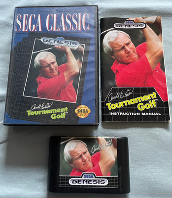 ARNOLD PALMER TOURNAMENT GOLF Sega Genesis Video Game COMPLETE in Original Case!