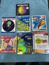 Lot of 7 America Online Install Discs AOL CDs SEALED - NEW! Vintage USA