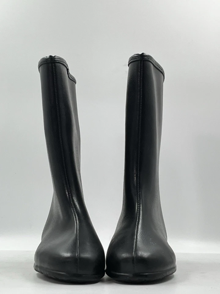 Vintage Kids Black Rubber Rain Boots Shearling Lined Size 10 Made In USA - Image 4 of 4