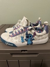 Lilo Stitch Low Court Sneaker Shoes Womens Size 8 White GroundUp Disney