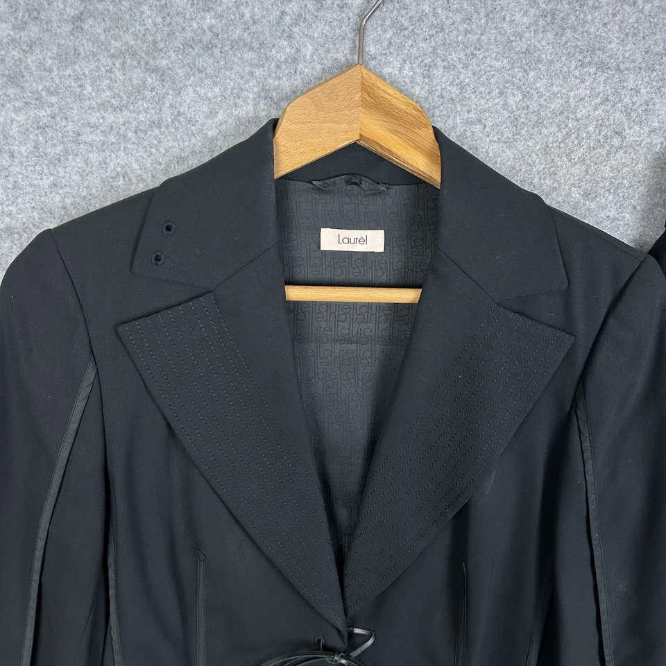 Laurel юбка костюм женщин Великобритании 10 Blazer куртка и юбка черная шерсть дизайнерская работа - Изображение 2 из 4