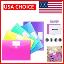 5 Pack File Folders with Label Pockets - Perfect for Home  School