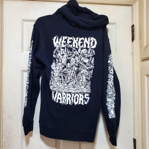 Lurking Class Hoodie Mens Medium Black Weekend Warriors Skull Graphic Pullover - Picture 4 of 24