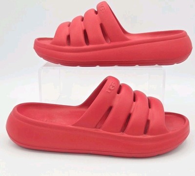 Ugg Womens Size 7 Platform Sport Samba red Outdoor Open Toe Sandals shoes
