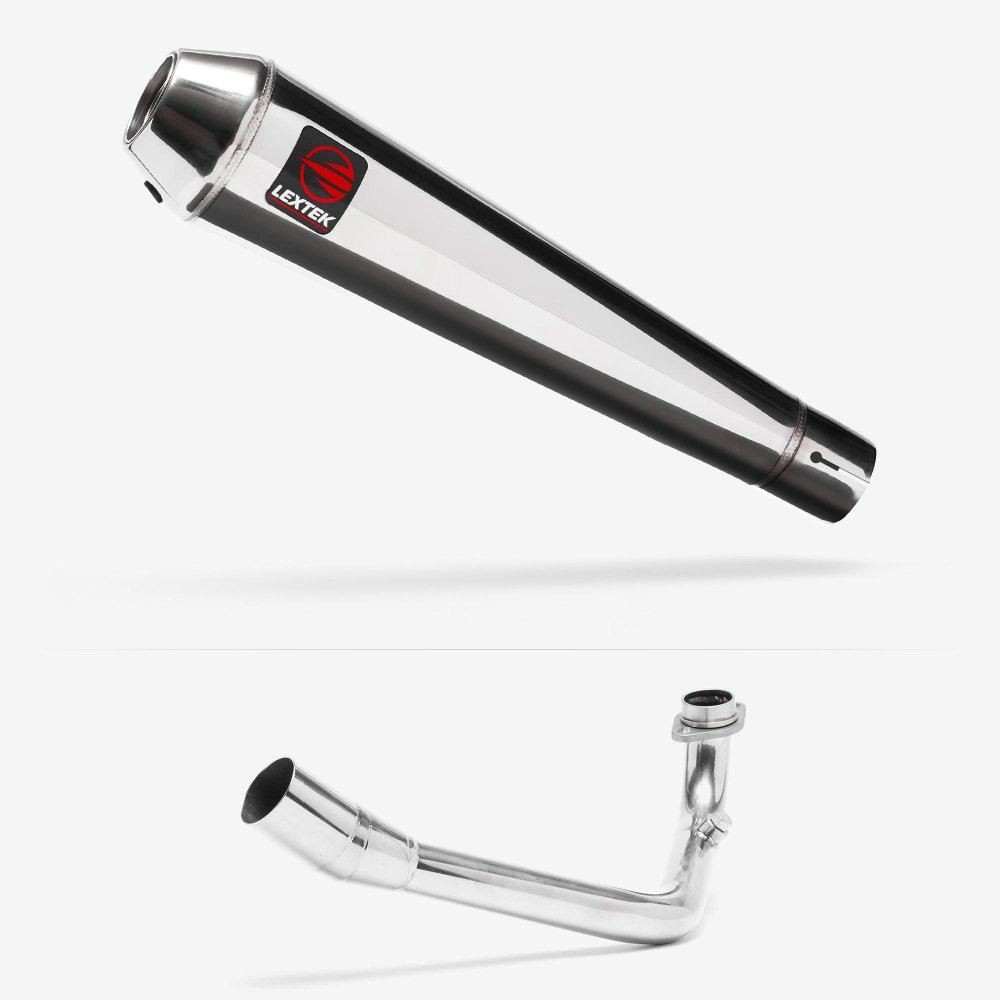 Lextek AC1 Polished Classic Exhaust System 350mm for Lexmoto Pegasus 300