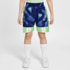 Nike Dri-FIT Elite 23 Basketball Shorts Kids L Blue Green Drawstring Waist NWO36