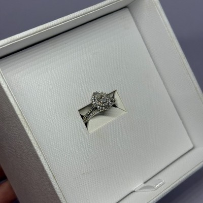 Zales Marilyn Monroe 5/8 Ct Oval Diamond Ring 14K White Gold