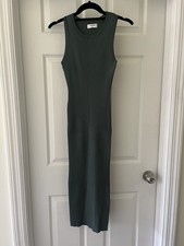 The Workshop Green Racer Back Ribbed Bodycon Maxi Dress / Size S