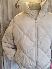 Ladies New Look Cream Beige Puffa Coat Size 14 Excellent Condition