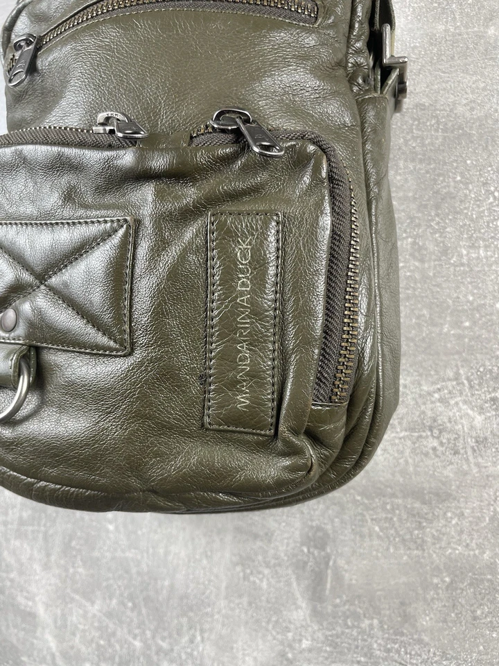 Bolso Bandolera Mandarina Duck Vintage Cuero Verde Oscuro Hecho en Italia Foto 4 de 4