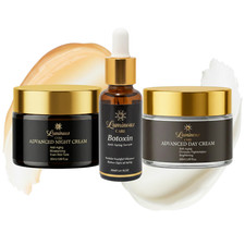 Anti Aging Skincare Set 3-Piece Serum Day Cream Night Cream Hydrating Luminous