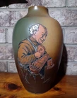 Antique Weller Dickensware Vase 1901 Sgraffito Arts & Crafts Signed Dunlavy 10”
