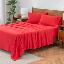 Luxury Soft Microfleece Queen Sheet Set, Warm and Durable, All Season Sheet ...
