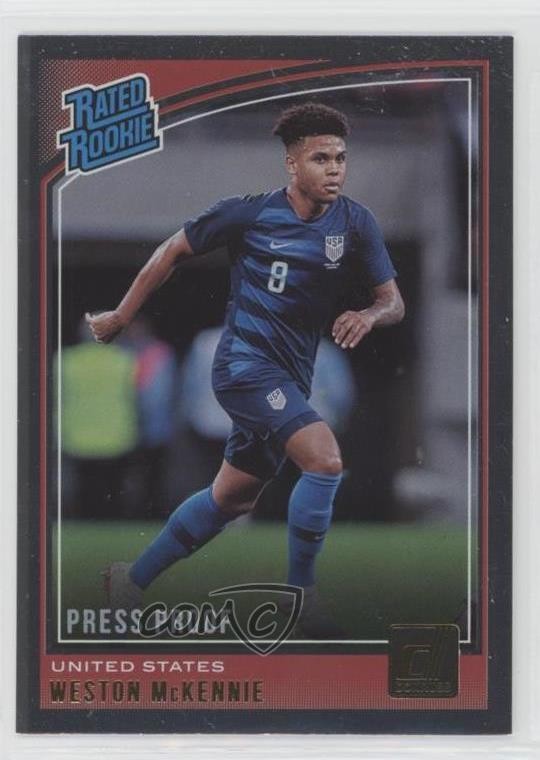 2018-19 Panini Donruss Rated Rookie Press Proof Silver Weston McKennie #199 05bt