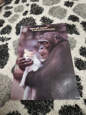 Argus 1982  Agree With Me Know........  Vintage Motivational Poster Monkey