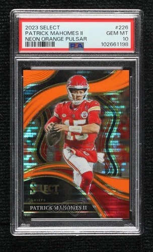 2023 Select Club Level Neon Orange Pulsar Prizm 1/7 Patrick Mahomes II PSA 10