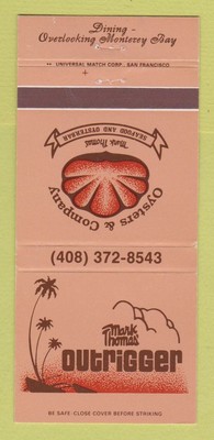 Matchbook Cover - Mark Thomas' Outrigger Monterey CA 30 Strike