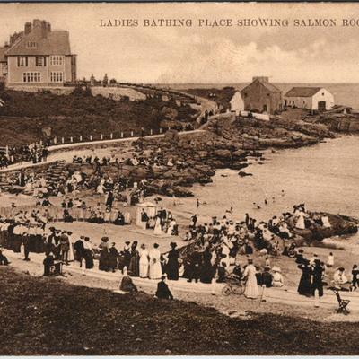 #ad #ad c1910s Portrush Northern Ireland Salmon Rock Ladies Bathing Place Postcard Beach $34.99