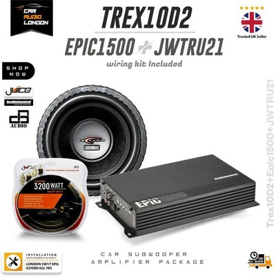 AudioControl EPIC1500 1500W Monoblock Verstärker + DB Audio TREX-10D2 10   SPL Sub + Kit