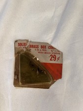 Vintage Solid Brass Box Corner Protectors Set of 4 w Screws Trunk Chest