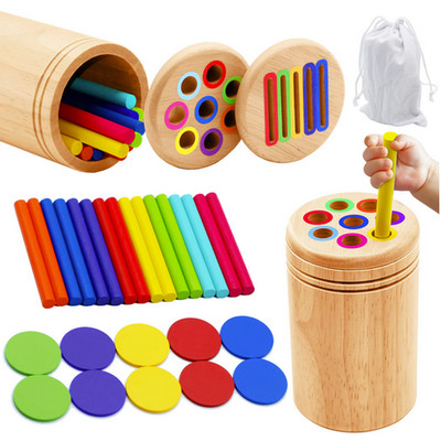 Montessori Wooden Color Sorting Toy Fine Motor Learning Set