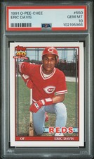 1991 O-PEE-CHEE ERIC DAVIS #550 GRADED PSA 10 GEM MINT RARE LOW POP