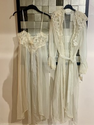 Sehr selten! Vintage Miss Dior Braut Morgenmantel & Morgenmantel Größe Medium 10-12 Neu