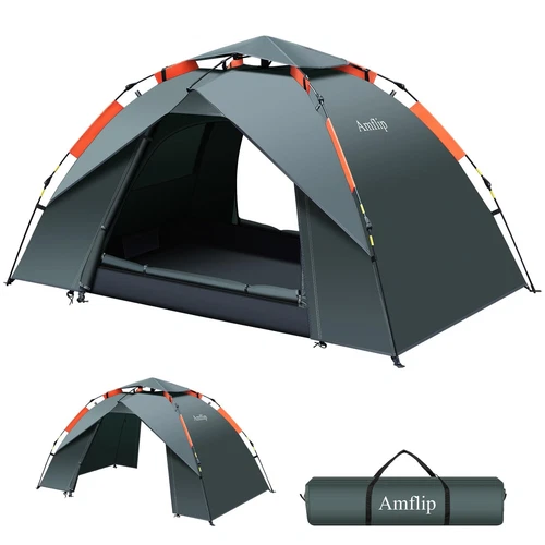 Amflip Camping Tent Automatic 1 Man Person Instant Tent Pop Up Ultralight Dome