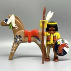Playmobil Native American Indian Warrior War Horse Male Adult Figure Vintage EUC