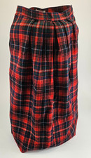 Vintage Pendleton Red Royal Stewart Tartan Plaid Wool Midi Skirt Size 6 USA
