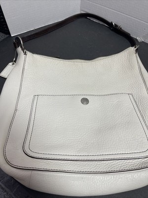 Coach C063-8E98 Ivory  Saddle Bag Contrast Pebbled Leather Bag Pre-owned