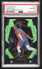 2022 Select Premier Level Light Green Prizm Die-Cut 15/49 Jaden Ivey PSA 10 0y42